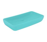 vidaXL Lavabo de luxe Rectangulaire Mat Vert clair 71x38 cm Céramique