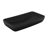 vidaXL Lavabo de luxe rectangulaire – Céramique 71x38 cm – Noir mat