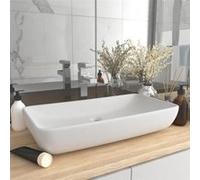 vidaXL Lavabo rectangulaire de luxe 71 x 38 cm Céramique Blanc mat