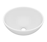 vidaXL Lavabo de luxe rond mat blanc 32,5x14 cm Céramique