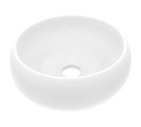 vidaXL Lavabo de luxe Rond Mat Blanc 40x15 cm Céramique