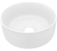 vidaXL Lavabo de luxe rond mat blanc 40x15 cm Céramique