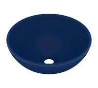 vidaXL Lavabo de luxe Rond Mat Bleu foncé 32,5x14 cm Céramique