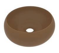 vidaXL Lavabo de luxe Rond Mat Crème 40x15 cm Céramique