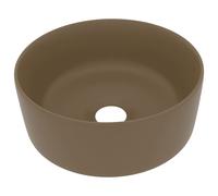 vidaXL Lavabo de luxe Rond Mat Crème 40x15 cm Céramique