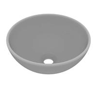 vidaXL Lavabo de luxe Rond Mat Gris clair 32,5x14 cm Céramique