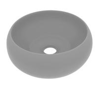 vidaXL Lavabo de luxe Rond Mat Gris clair 40x15 cm Céramique