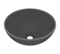 vidaXL Lavabo de luxe Rond Mat Gris foncé 32,5x14 cm Céramique