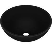 vidaXL Lavabo de luxe Rond Mat Noir 32,5x14 cm Céramique