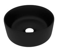 vidaXL Lavabo de luxe Rond Mat Noir 40x15 cm Céramique