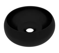 vidaXL Lavabo de luxe Rond Mat Noir 40x15 cm Céramique