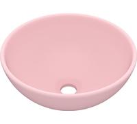 vidaXL Lavabo de luxe Rond Mat Rose 32,5x14 cm Céramique