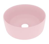 vidaXL Lavabo de luxe Rond Mat Rose 40x15 cm Céramique