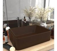 vidaXL Lavabo de luxe mat brun foncé 41x30x12 cm Céramique