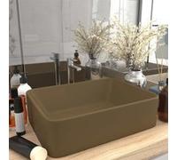 Lavabo de Luxe Vasque à Poser de Toilette Lave-mains de Salle de Bain Salle Cosmétique Rectangulaire Crème Mat 147051