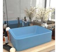 vidaXL Lavabo de luxe mat bleu clair 41x30x12 cm Céramique