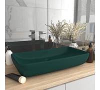vidaXL Lavabo de Luxe - Vert Foncé Mat