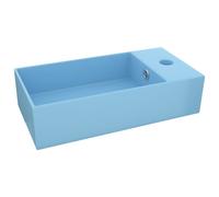 vidaXL Lavabo de salle de bain avec trop-plein Céramique bleu clair