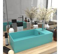vidaXL Lavabo de salle de bain avec trop-plein Céramique Vert clair