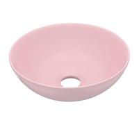 vidaXL Lavabo de Salle de Bain Rond Vasque à Poser de Toilette Lave-mains de Cuisine Salle Cosmétique Maison Intérieur Céramique Rose Mat