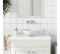 vidaXL Lavabo de Salle de Bain Rond Vasque à Poser de Toilette Lave-mains de Cuisine Salle Cosmétique Maison Intérieur 146976 Blanc G