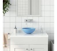vidaXL Lavabo en céramique 146978 Rond Bleu clair 280 mm