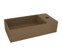 vidaXL Lavabo de salle de bains avec trop-plein Céramique Crème Mat