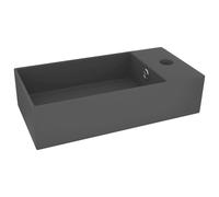 vidaXL Lavabo de salle de bains avec trop-plein Céramique gris foncé