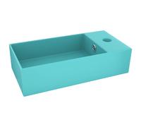 vidaXL Lavabo de salle de bains avec trop-plein Céramique vert clair