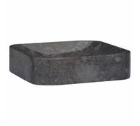 vidaXL Lavabo de Salle d'Eau Vasque à Poser de Toilette Lave-mains de Salle de Bain Lavabo de Salle d'Eau Maison Intérieur Noir 40x40x10 cm Marbre
