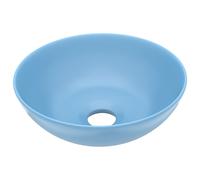 vidaXL Lavabo en céramique bleu clair rond