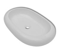 vidaXL lavabo en céramique lavabo ovale blanc 63 x 42 cm