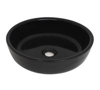 vidaXL Lavabo en céramique rond noir 42x12 cm