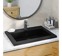 vidaXL Cuvette en granit 600×450×120 mm noire