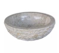 vidaXL Lavabo en marbre 40 cm – Vasque lave‑main en pierre naturelle crème
