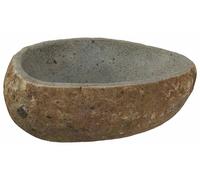 vidaXL Lavabo en pierre de rivière Gris clair (30-37) x (25-30) x 12 cm
