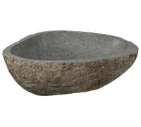 vidaXL Lavabo en pierre de rivière Gris clair 52 x 40 x 15 cm Pierre de rivière