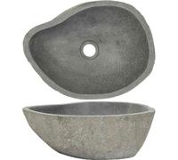 vidaXL Lavabo en pierre de rivière ovale (37-46)x(29-36) cm