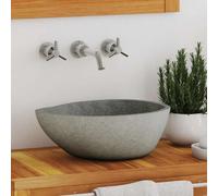 VidaXL Lavabo en pierre de rivière Ovale 37-46x29-36 cm