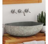 vidaXL Lavabo en pierre de rivière ovale (45-53)x(34-41) cm