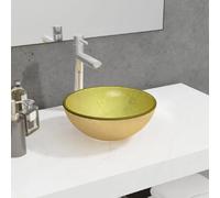 vidaXL Lavabo en Verre Doré 30 cm