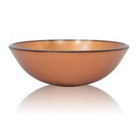 vidaXL Lavabo en verre trempé 42 cm brun