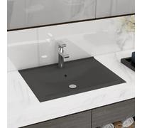 VidaXL Lavabo encastrable 60x46 cm - Gris foncé