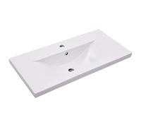 vidaXL Lavabo encastré 81 x 39,5 x 18,5 cm Céramique blanche