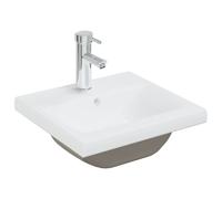 vidaXL Lavabo encastré avec robinet 42x39x18 cm Céramique blanche