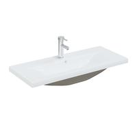 vidaXL Lavabo encastré avec robinet 91x39x18 cm Céramique blanche