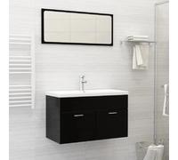 vidaXL Lavabo encastré avec robinet - Blanc céramique 81x39x18 cm