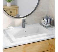 vidaXL Lavabo Granit 600x450 mm - Blanc