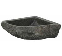 vidaXL Lavabo gris (30-37) x (30-37) x 12 cm Pierre de rivière