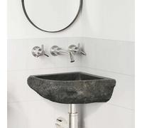 vidaXL Lavabo Gris (30-37) x (30-37) x 12 cm Pierre de Rivière